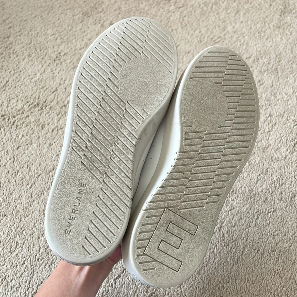 Everlane ReLeather White Sneakers Unisex Minimalist W’s 9.5 M’s 7.5 Shoes Casual